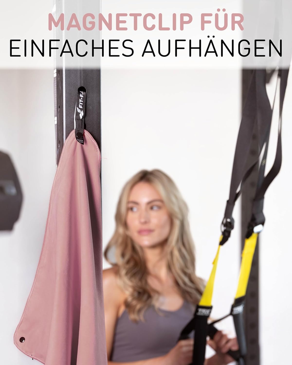 Thumbnail 4 de Fit-Flip Fitness Handtuch aus Mikrofaser inkl. Magnetclip & Reißverschlusstasche (130 x 48 cm)
