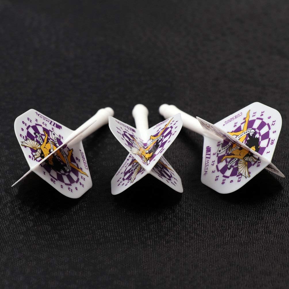 Detalle 2 de Ensemble de 3 fléchettes avec arbre intégré CUESOUL (forme Standard) et volants