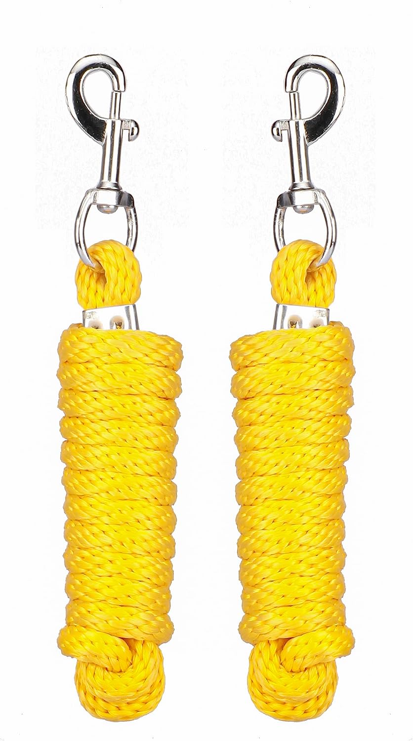 Detalle 2 de SIE Pack of 2 Solid Poly Lead Rope for Horse and Livestock, 8 ft (Orange)