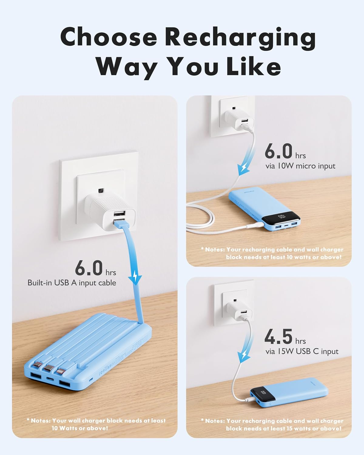 Thumbnail 3 de Charmast Power Bank with Built in Cables X 4