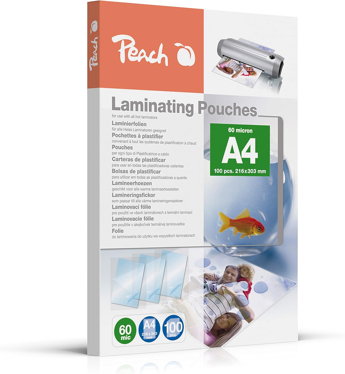 Thumbnail 6 de Peach Laminierfolien A4 (80 Mikron) – glänzend, 600 Pouches, PP580-60A