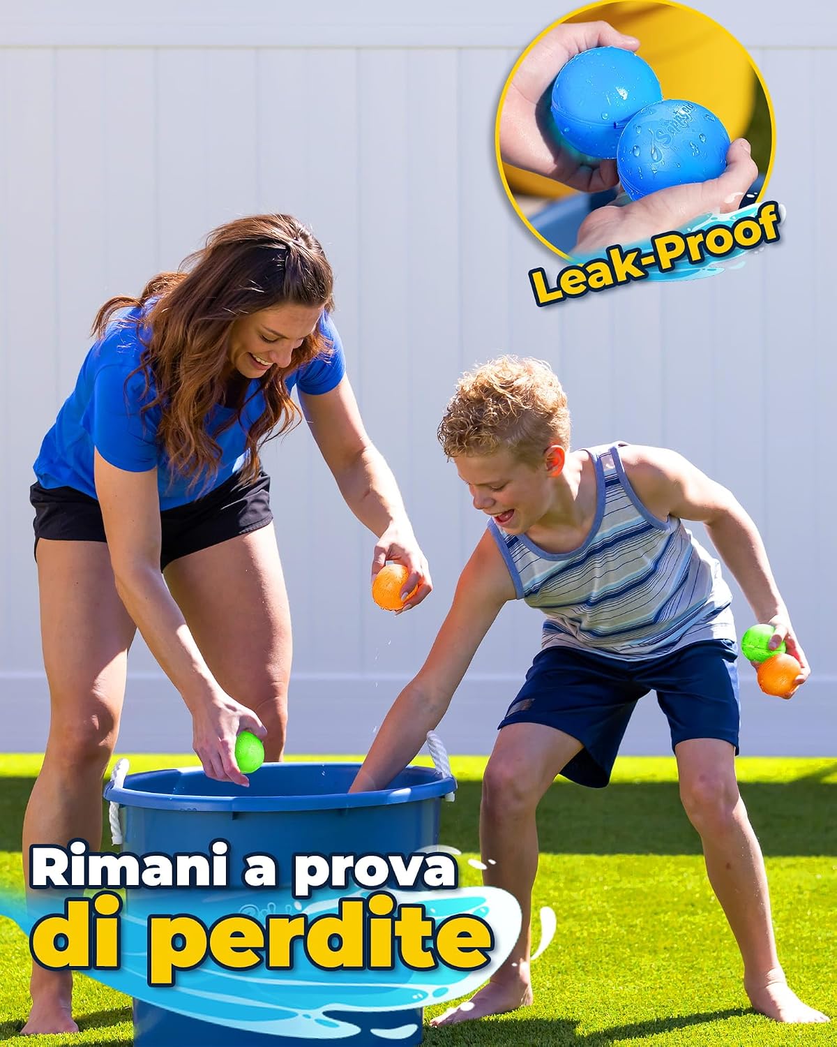 Detalle de Palloncini d'acqua riutilizzabili con aspirazione magnetica, 4 pezzi – riempimento rapido e autosigillante