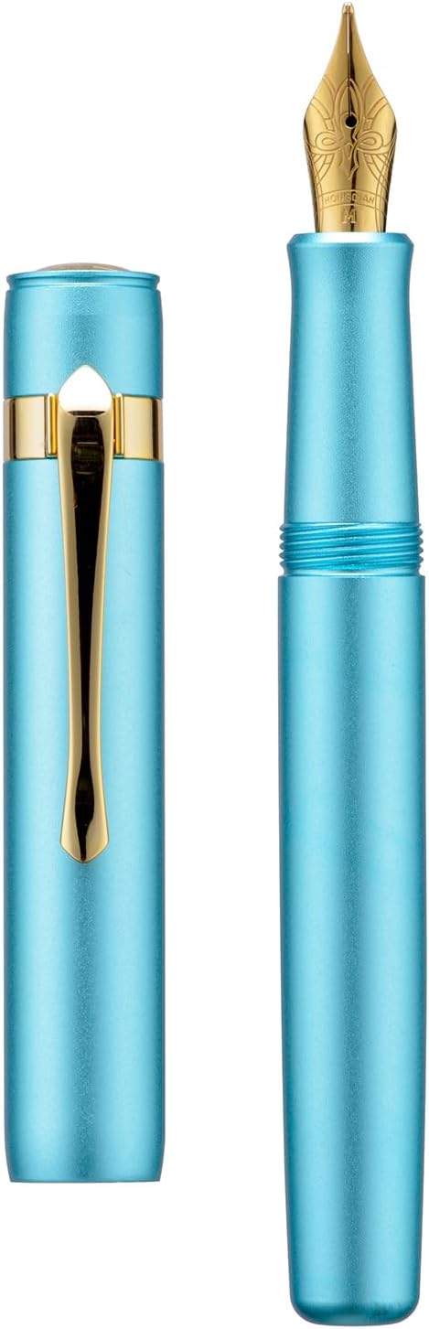 Thumbnail 1 de Hongdian M2 Black Forest Mini Fountain Pen – Lake Blue (Aluminium, Medium-Soft Nib)