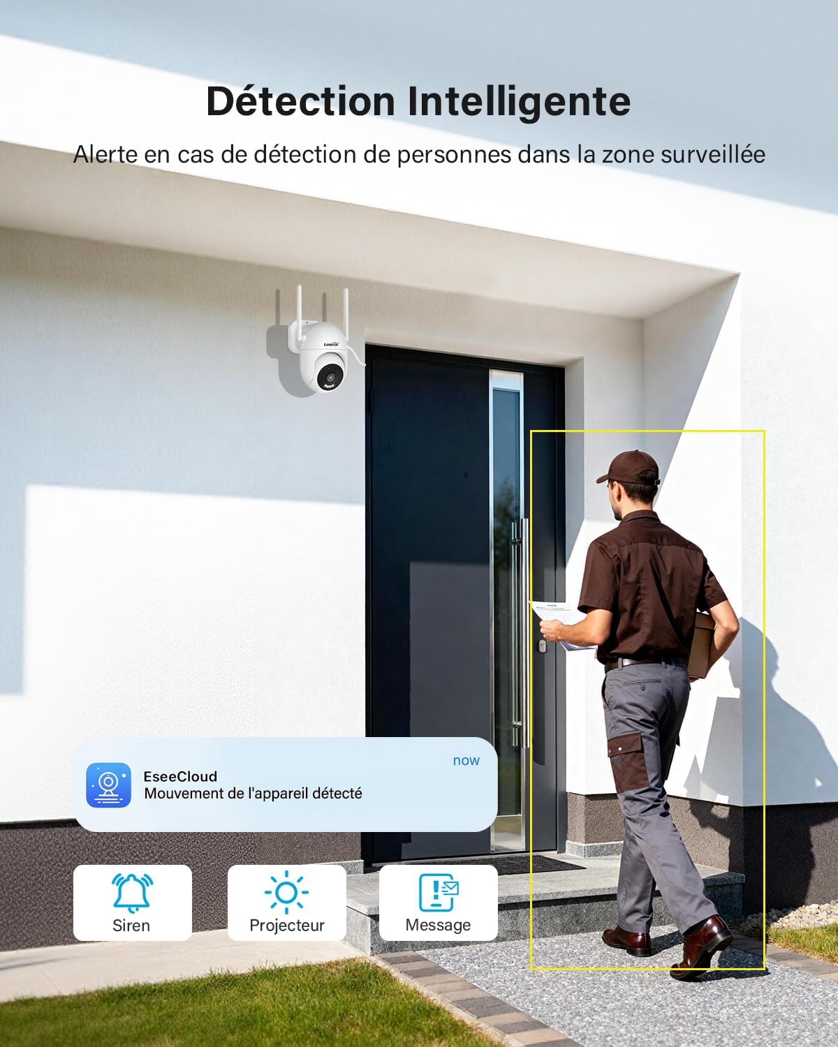Thumbnail 4 de Caméra WiFi Logisaf 5MP PTZ avec détection humaine et suivi automatique (Eseecloud, 360°) – pour NVR Logisaf
