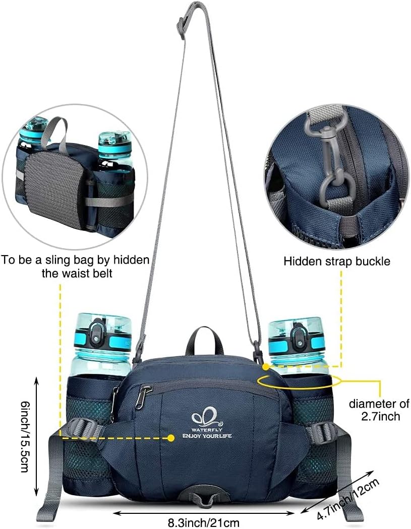 Thumbnail 5 de WATERFLY Gürteltasche mit Flaschenhalter – wasserdichte Hüfttasche für Hundetraining, Wandern & Reisen