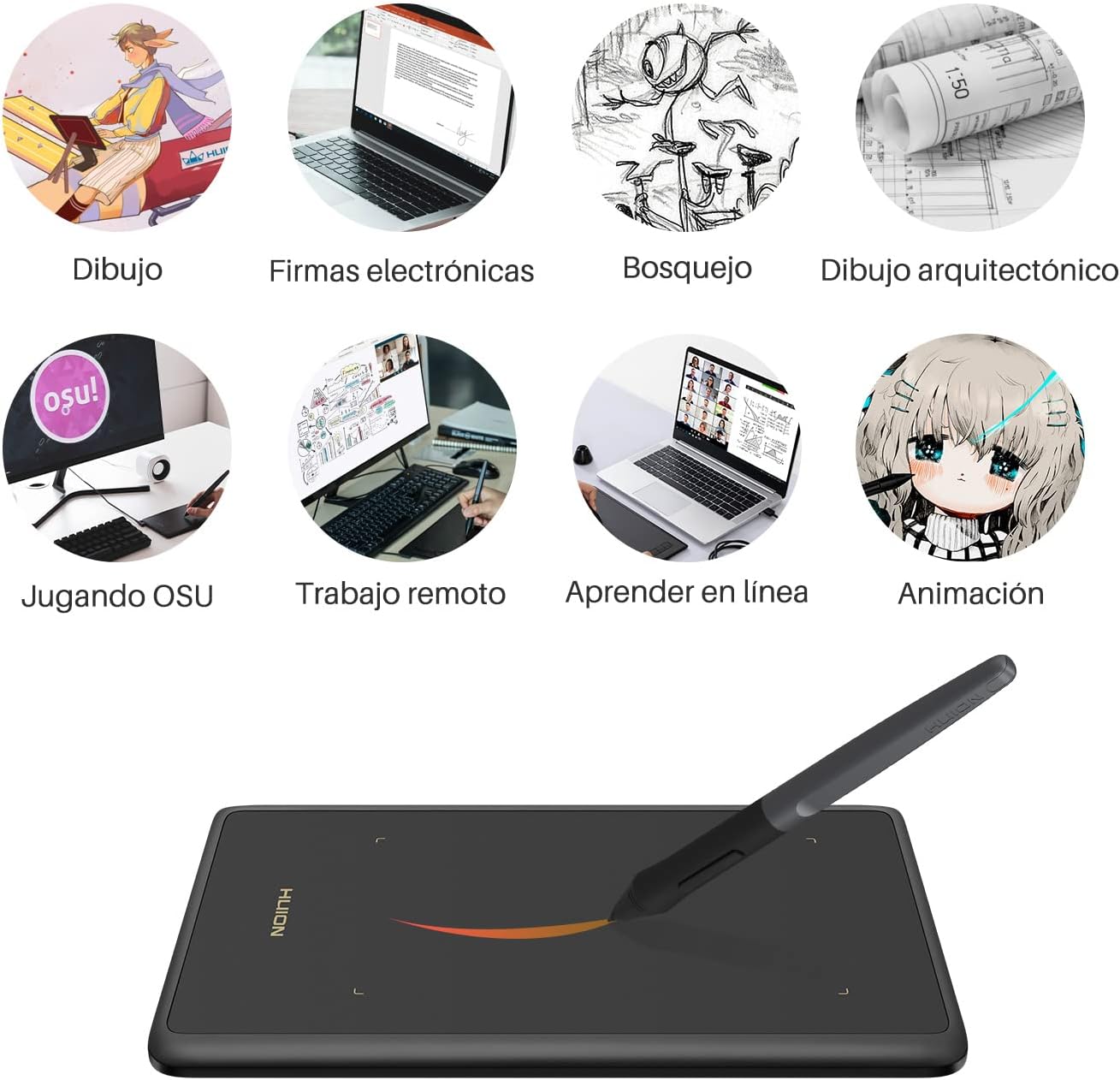 Thumbnail 5 de HUION Inspiroy H420X Tableta Gráfica OSU con Lápiz sin Batería 🖊