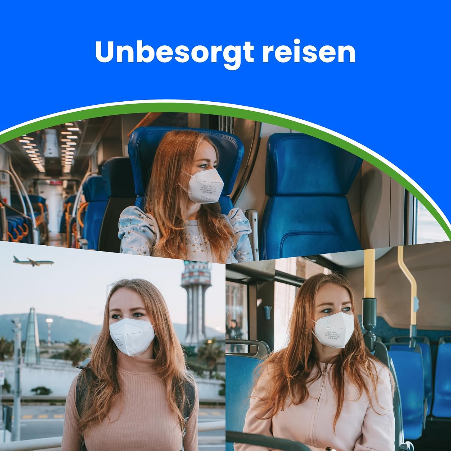 Detalle 2 de ADESTE – 50x FFP2 Maske, 5‑lagig, ventillose Mundschutzmaske EN 149:2001+A1:2009, Weiß, einzeln verpackt