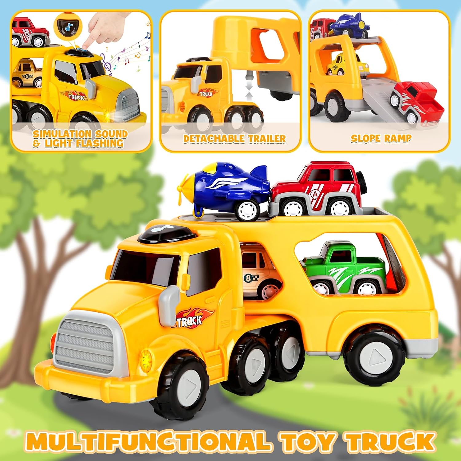 Thumbnail 4 de Aoskie Camión Transportador de Coches 5 en 1