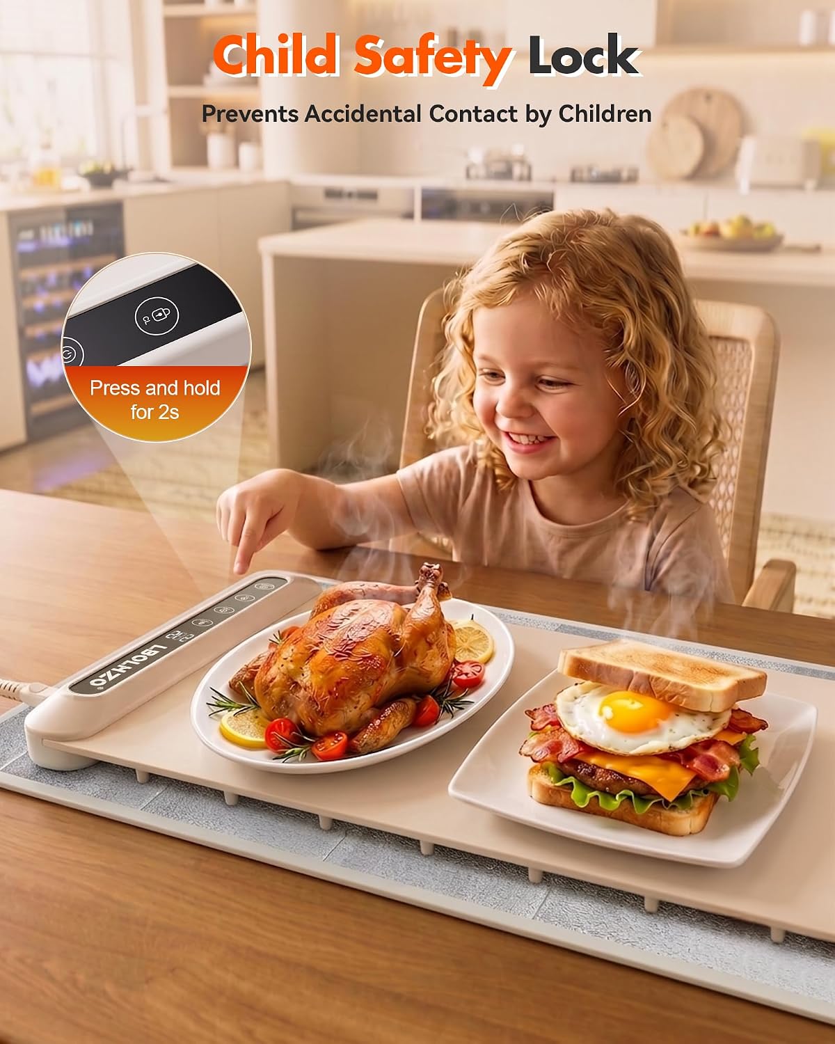 Thumbnail 4 de LBOLHZO Warming Mat for Food – Extra Long 43" x 12", 600W with 6 Temp Levels