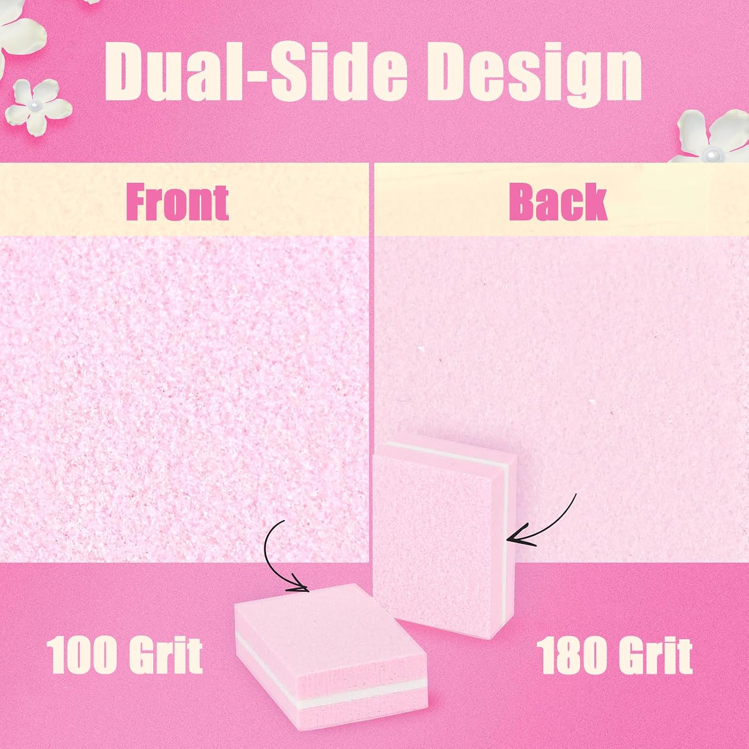 Thumbnail 2 de Mini Nail Buffer Blocks, 50 Pack 100/180 Grit – Double-Sided Buffing & Sanding Blocks for Natural, Gel & Acrylic Nails