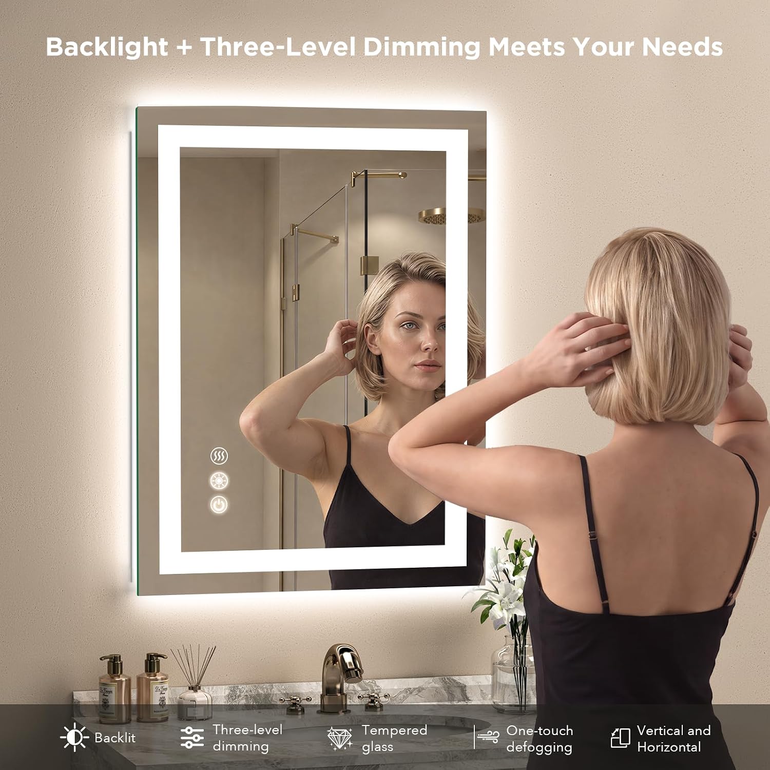 Detalle 2 de Xittoko LED Bathroom Mirror 24 x 32 Inch