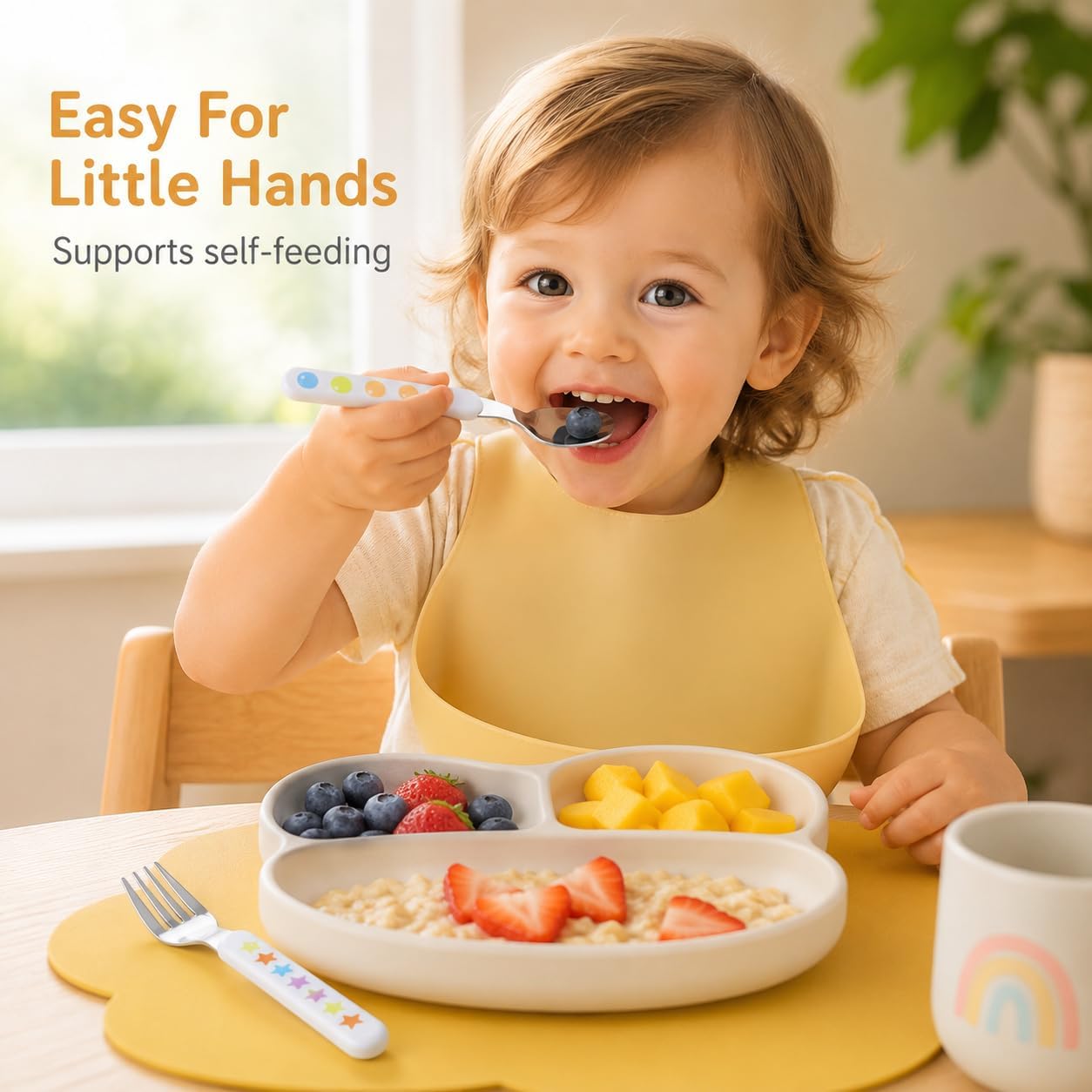 Detalle 2 de Exzact WF16 6-Piece Kids’ Cutlery Set, 18/10 Stainless Steel, BPA-Free Handles