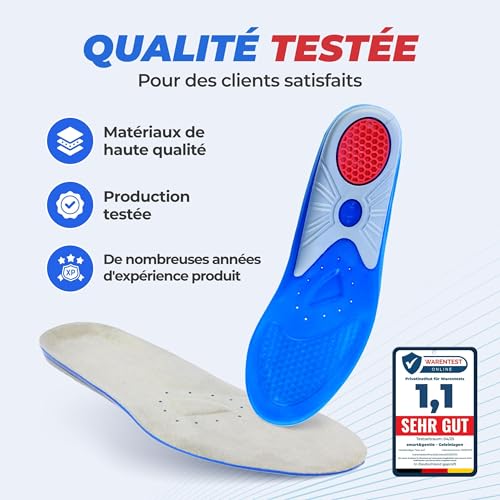 Thumbnail 6 de Semelles gel Premium Smart&Gentle – bleu, taille 40-41, amortissement et absorption des chocs