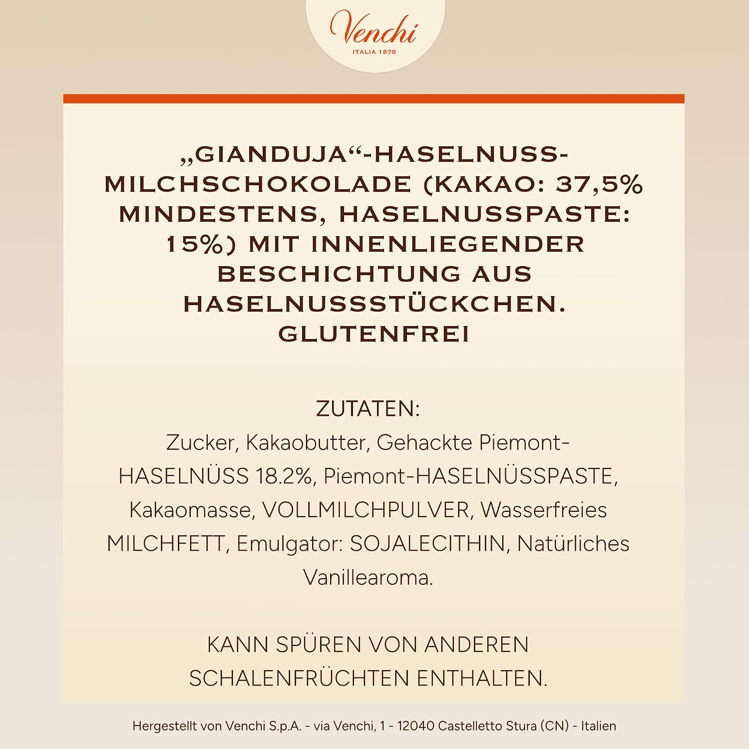 Detalle de Venchi Chocoviar Gianduja-Schokoladenei (330 g) mit „Piemont-Haselnüss“, glutenfrei & Überraschung