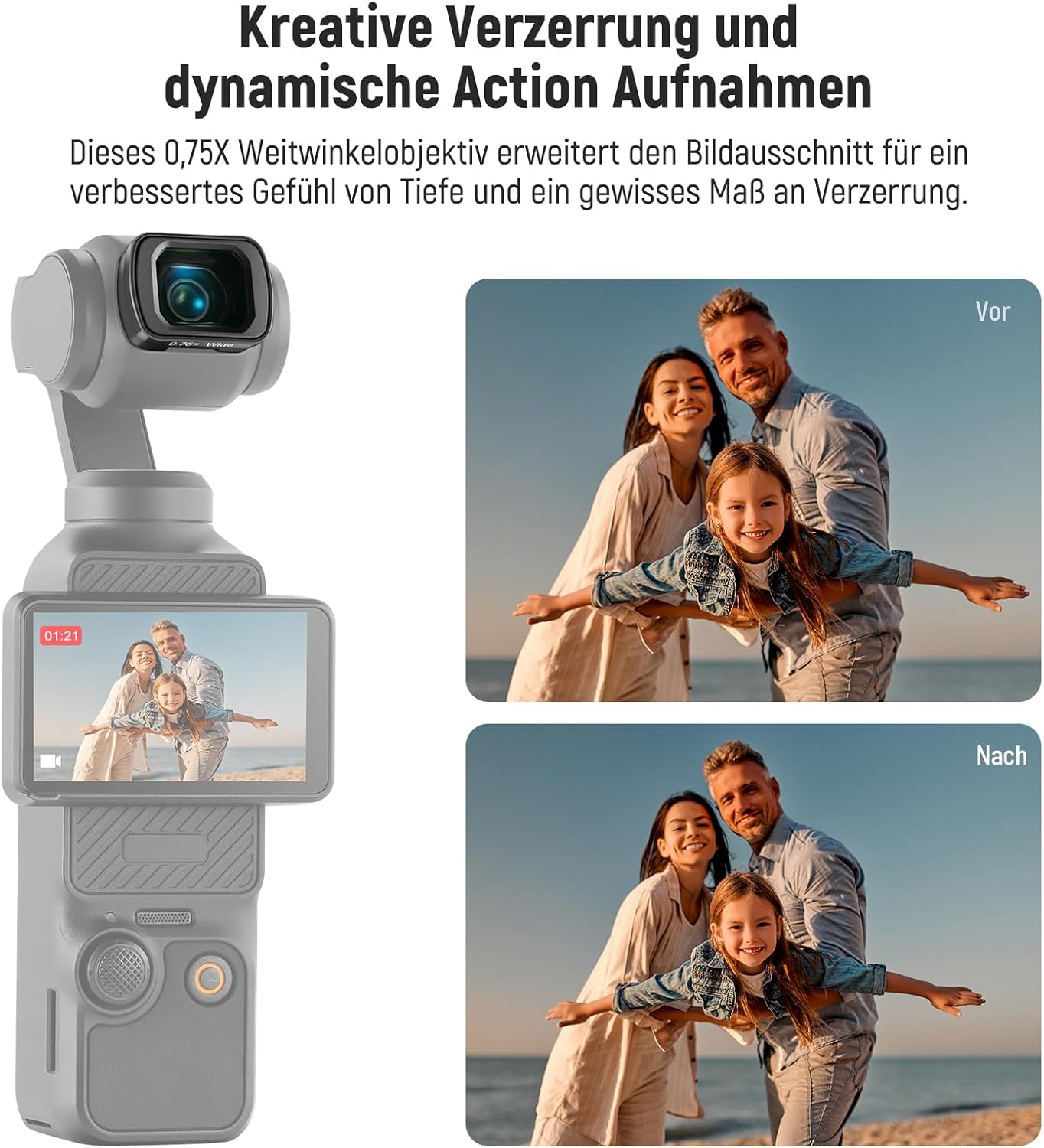 Thumbnail 3 de NEEWER ND-Filter-Set für DJI Osmo Pocket 4/3 Creator Combo: variabler ND2-32, CPL, Black Diffusion & Weitwinkel