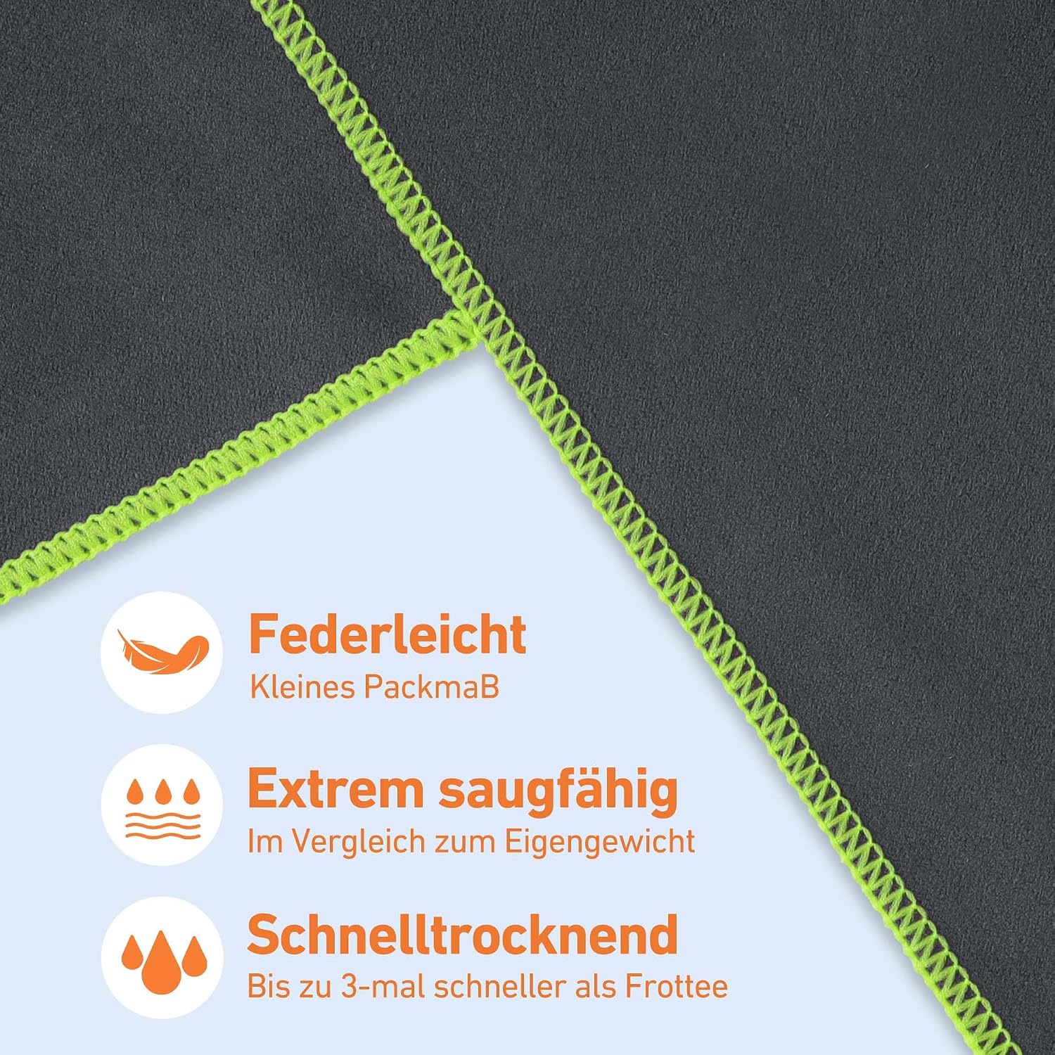 Detalle 2 de Jokisa Mikrofaser Handtuch-Set 2 Stück (180x90 cm + 100x50 cm) – Schnell trocknend, vielseitig einsetzbar