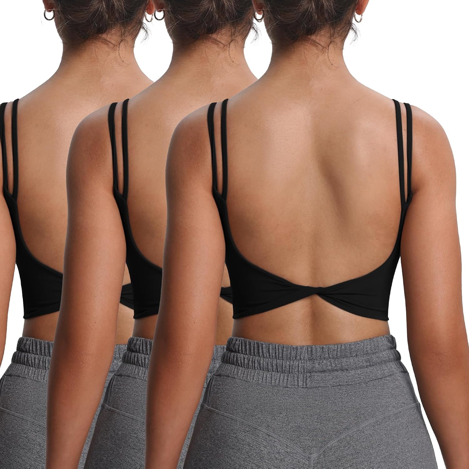 Detalle 2 de Aoxjox Women's Twist-Back Sports Bra