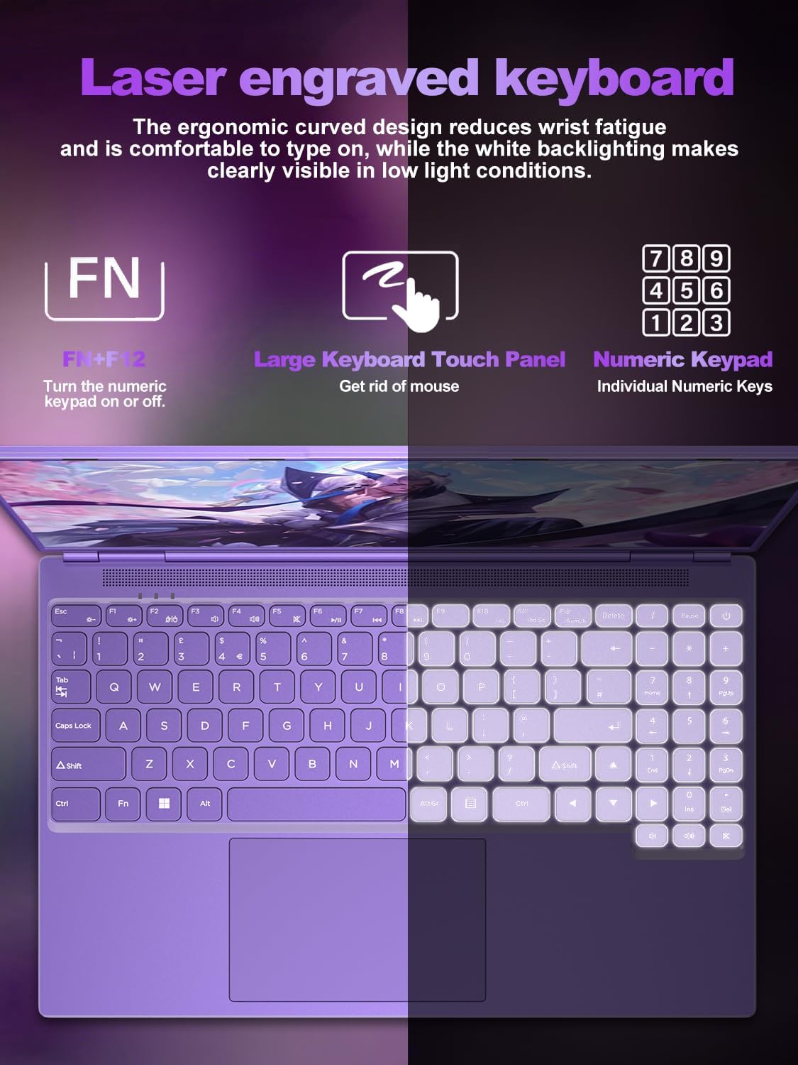 Thumbnail 5 de HUQPPQ 16-inch Gaming Laptop 12GB RAM 512GB SSD