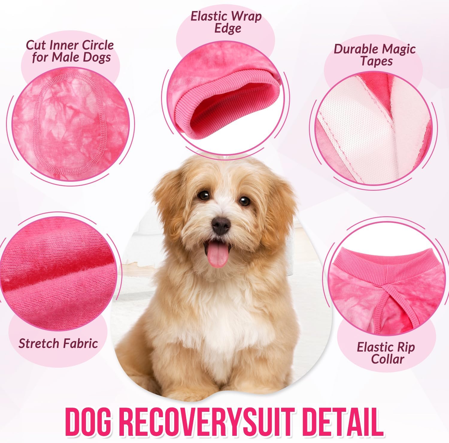 Detalle de Eyein Dog Surgery Recovery Suit: Adjustable, Comfortable Spay/Neuter Recovery Onesie for Dogs