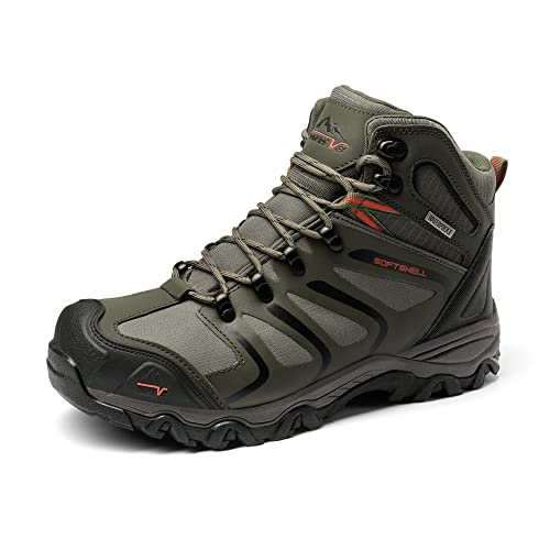 Detalle de NORTIV 8 Scarponi Trekking Uomo – Esercito Verde/Nero/Arancione, taglia 44