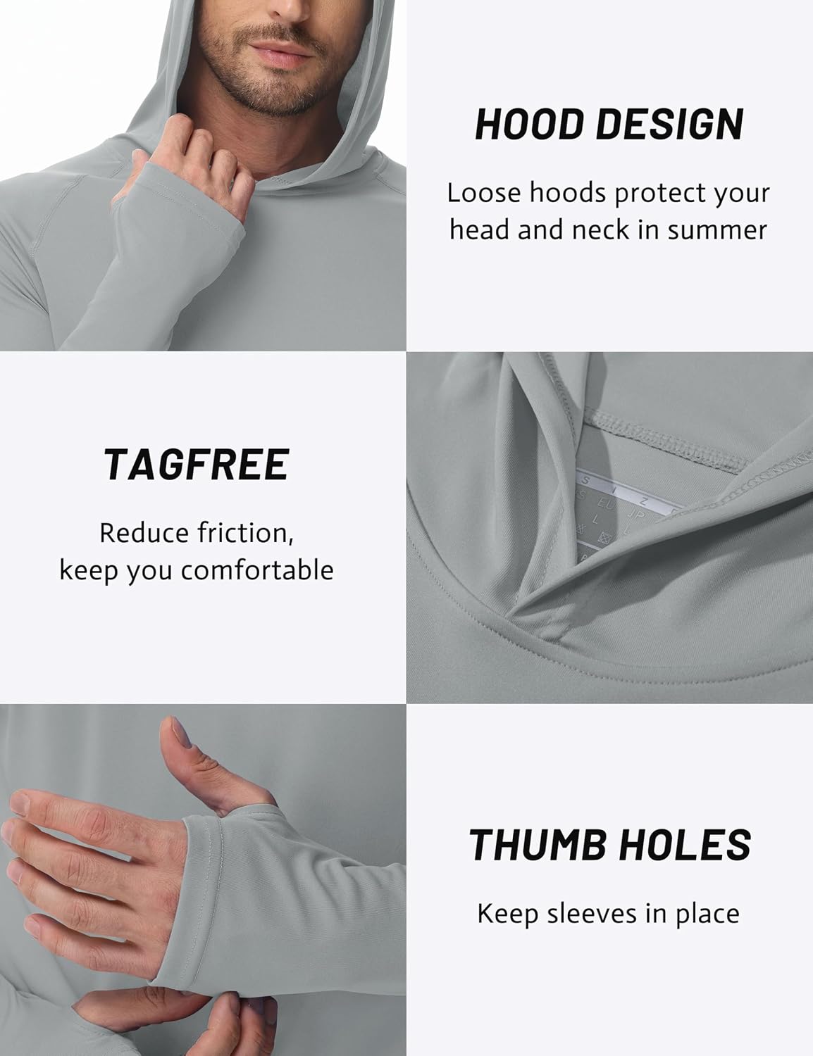 Thumbnail 5 de TACVASEN UPF 50+ hoodie top for men