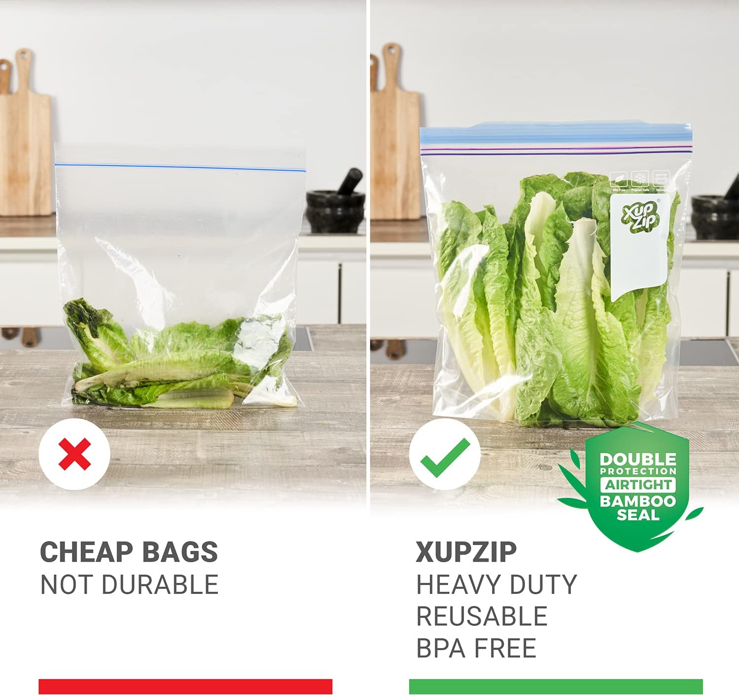 Detalle de XupZip freezer bags 4.55L 40 pack