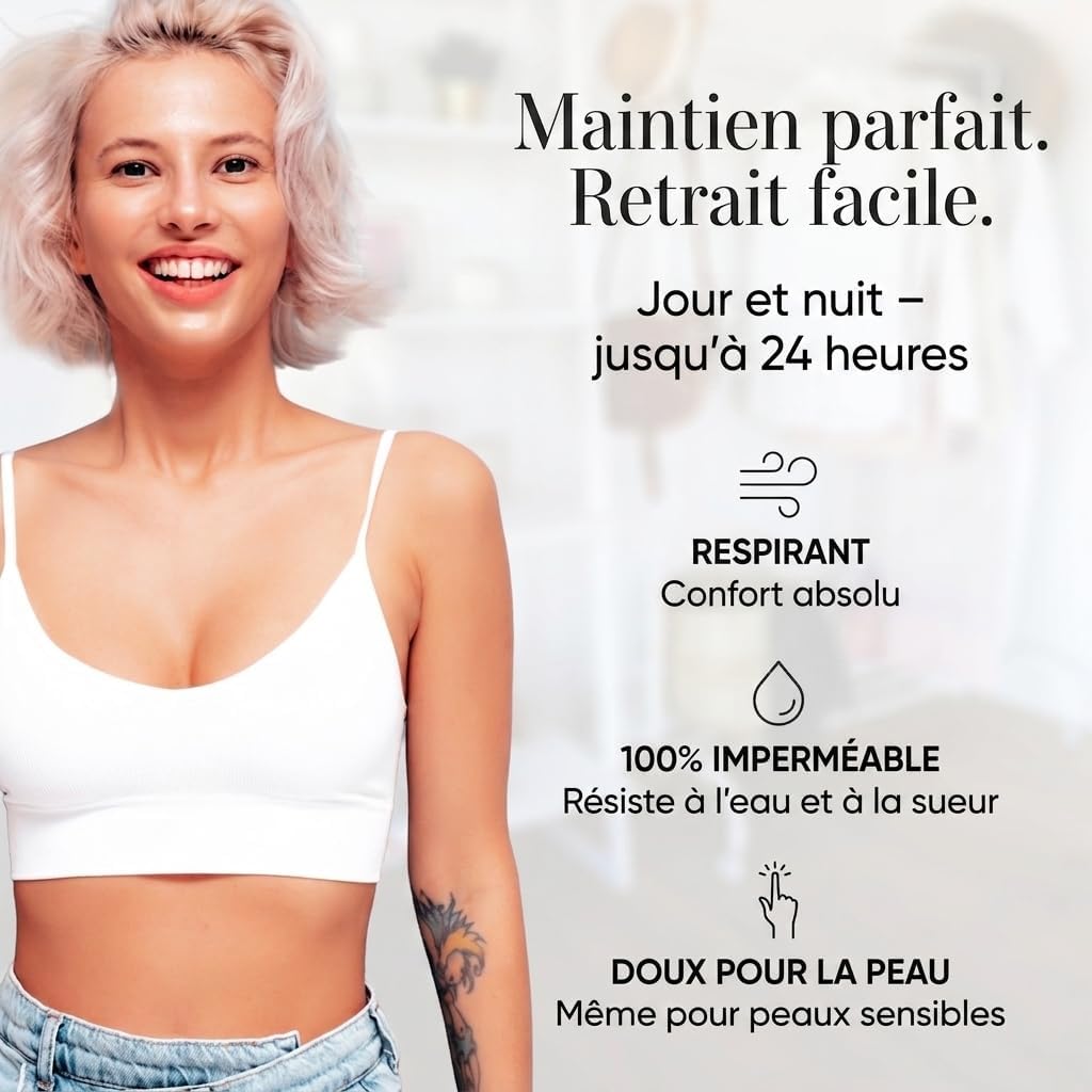 Detalle de Lillypads® Premium Boob Tape – Bande Adhésive Poitrine avec Cache-Tétons en Silicone