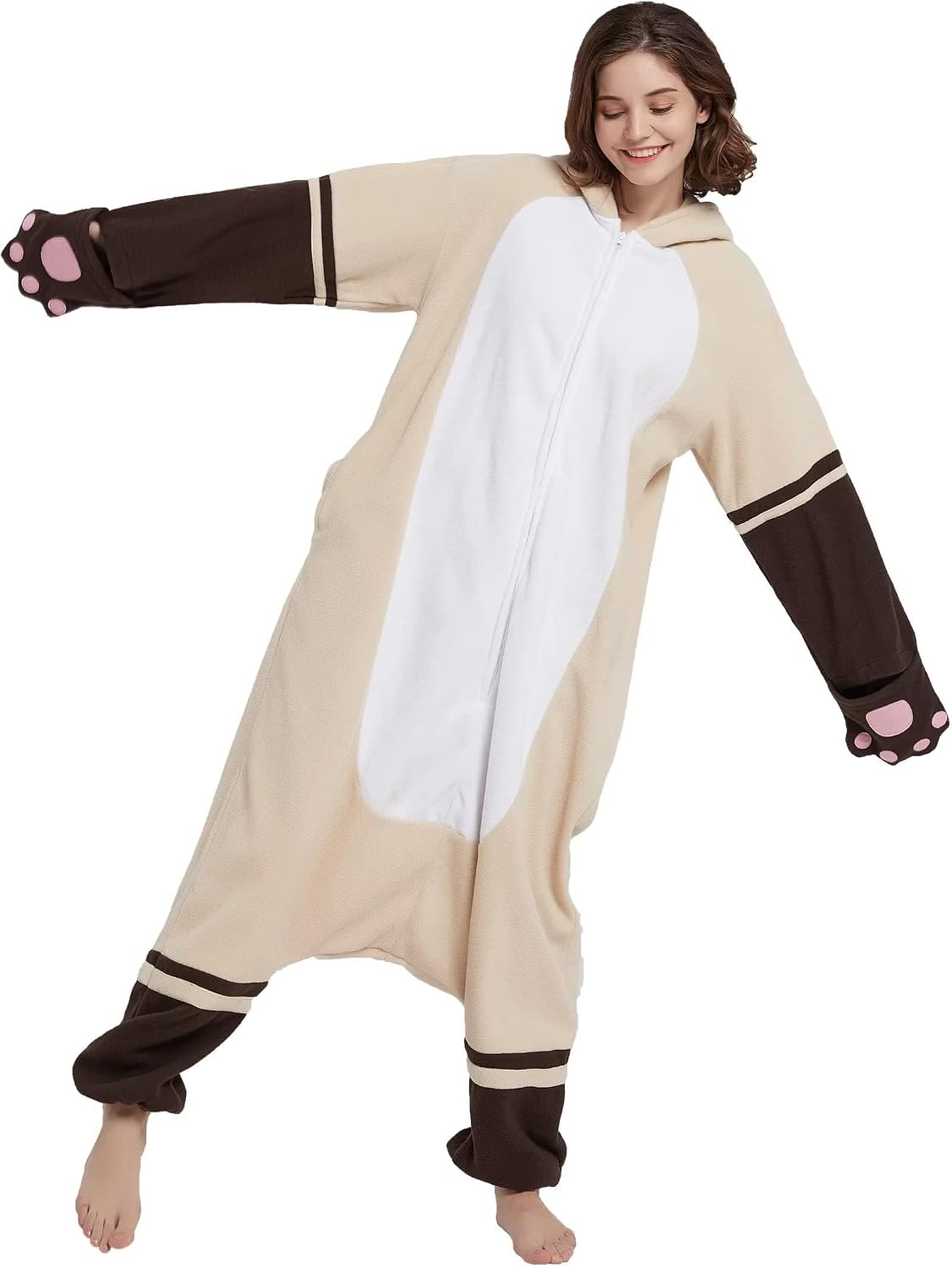Detalle de DarkCom Adult Animal Onesie, Polar Fleece Cosplay Pajamas with Hood and Pockets