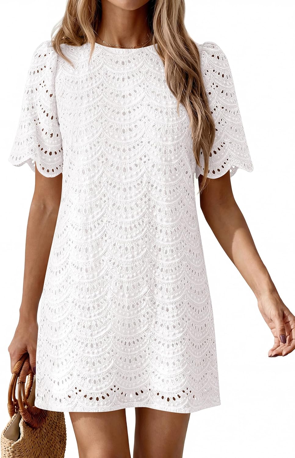 Thumbnail 3 de PRETTYGARDEN Women's 2026 Summer Casual Embroidered Lace Mini Dress