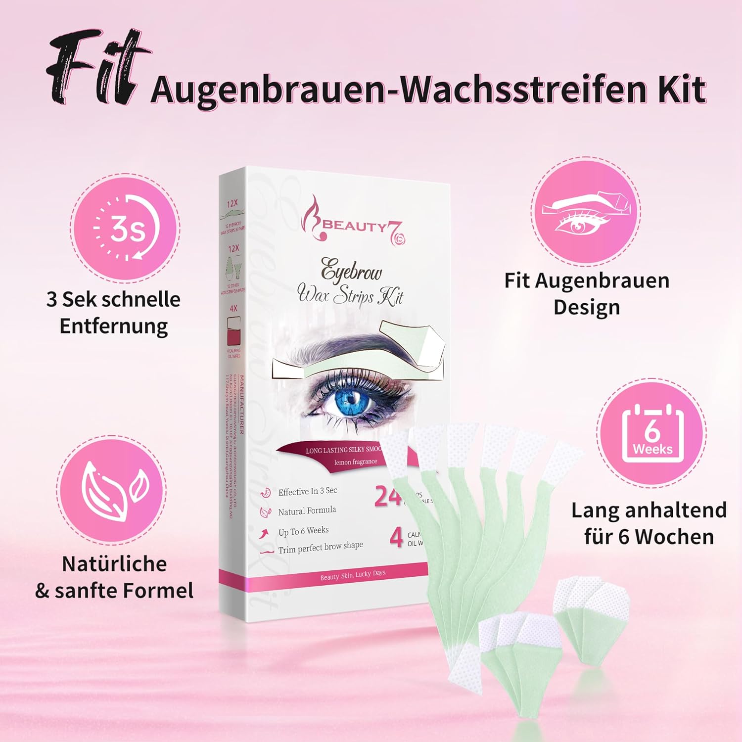 Detalle 2 de Beauty7 Augenbrauen Wachsstreifen vorgeschnitten