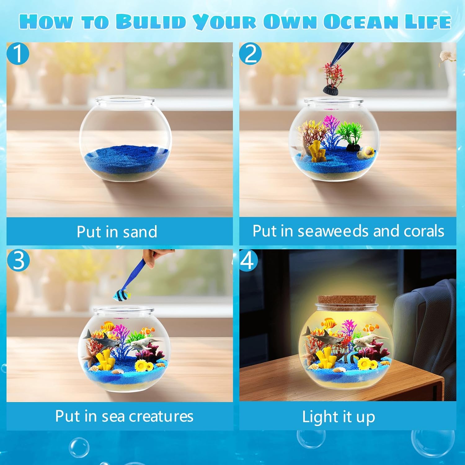 Thumbnail 4 de Ocean Light Up Terrarium Kit 13-color LED 🌊