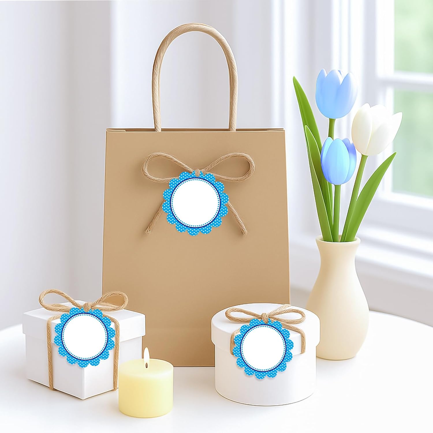 Thumbnail 5 de jijAcraft Blumen Runde Geschenkanhänger 6 cm 🎀