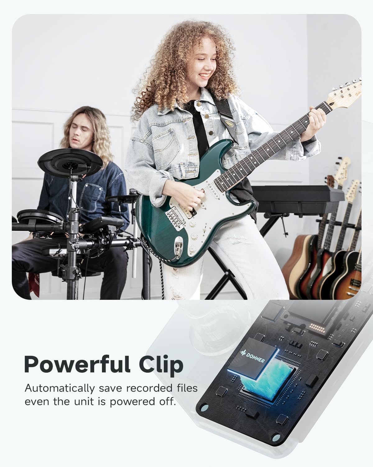 Detalle 2 de Donner Triple Looper Guitar Pedal, 3 Slots, 90-Minute Looping, Screen