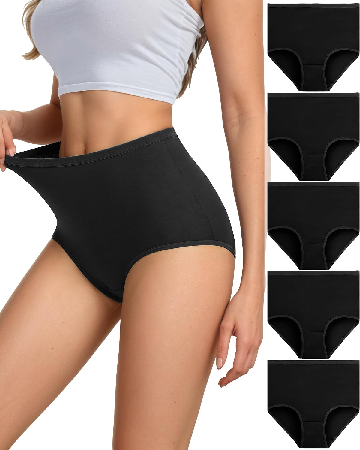 Thumbnail 6 de High waisted cotton briefs 5 pack