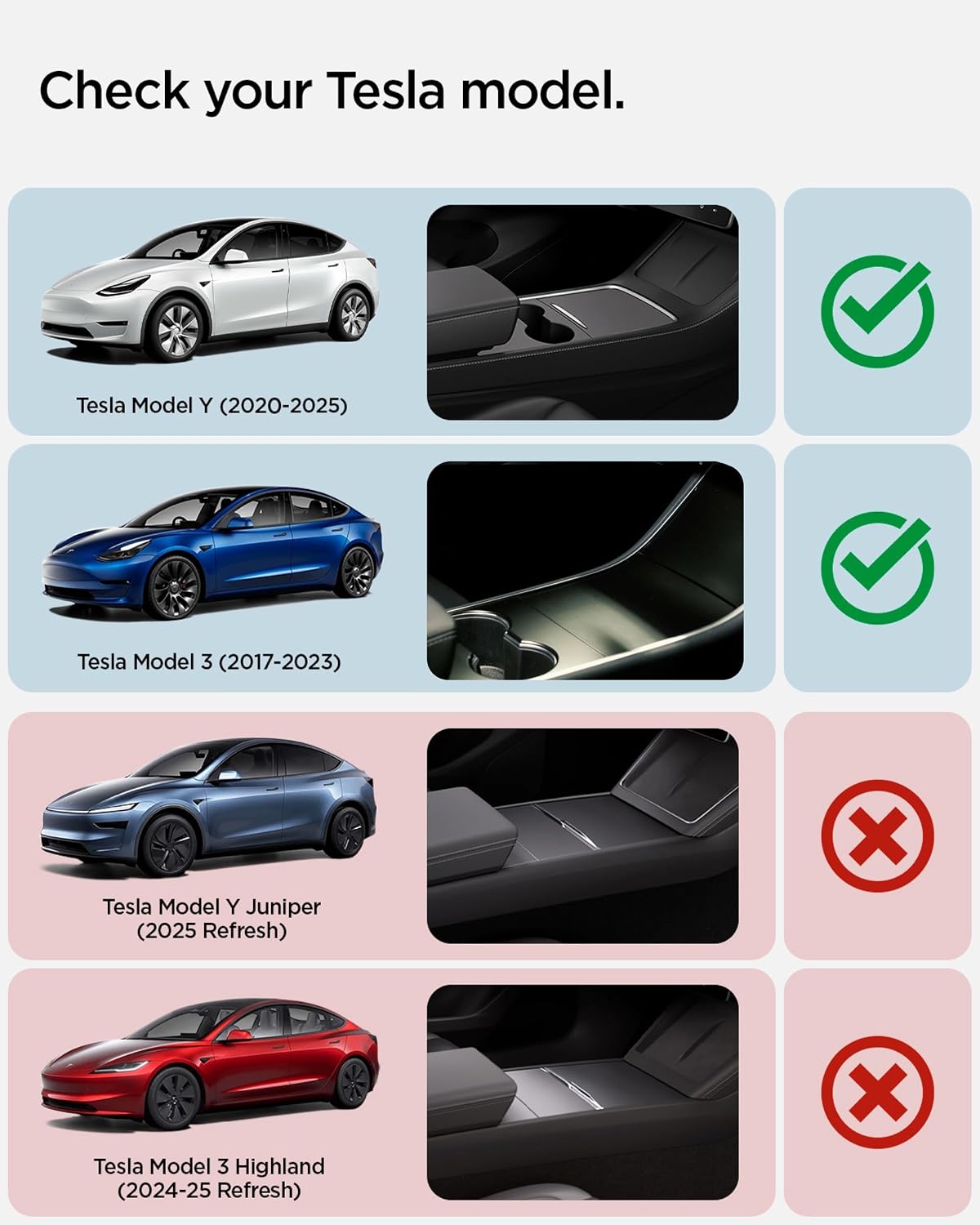 Thumbnail 1 de Spigen copertura per console centrale con bracciolo in TPE antiscivolo per Tesla Model Y (~2024) e Model 3 (2021-2023) – Nero