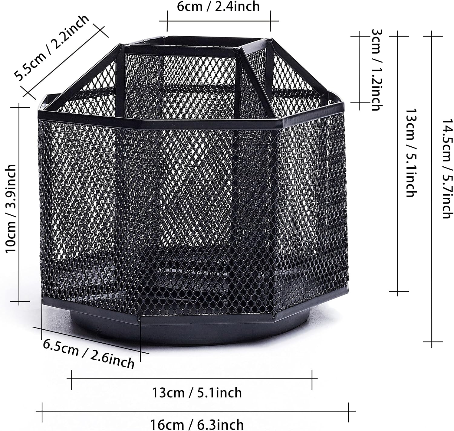 Detalle de EXERZ 360° Rotating Desk Organiser (Mesh Desk Tidy Caddy) with 5 Compartments