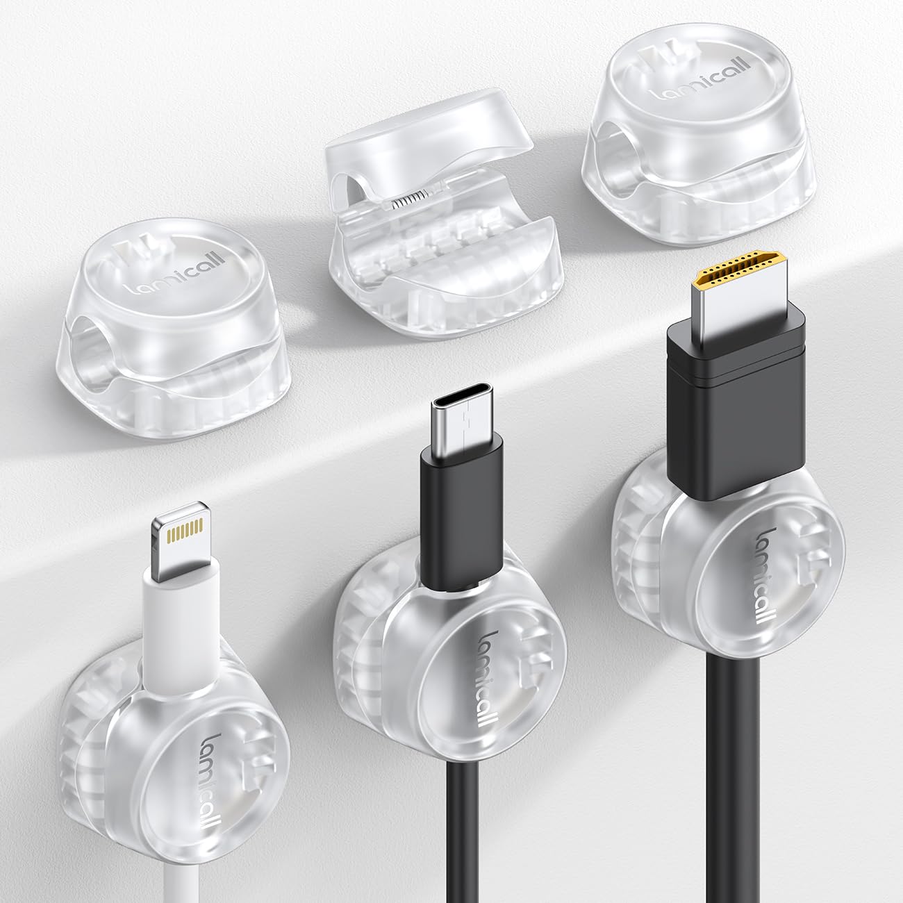 Detalle de Lamicall STRK02-EU-T kabelclips, 6 stuks met veermechanisme voor 2,5–8 mm