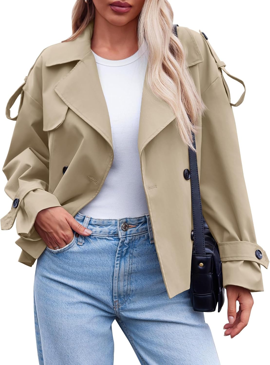 Thumbnail 4 de Tankaneo Cropped Trench Jacket in Polyester