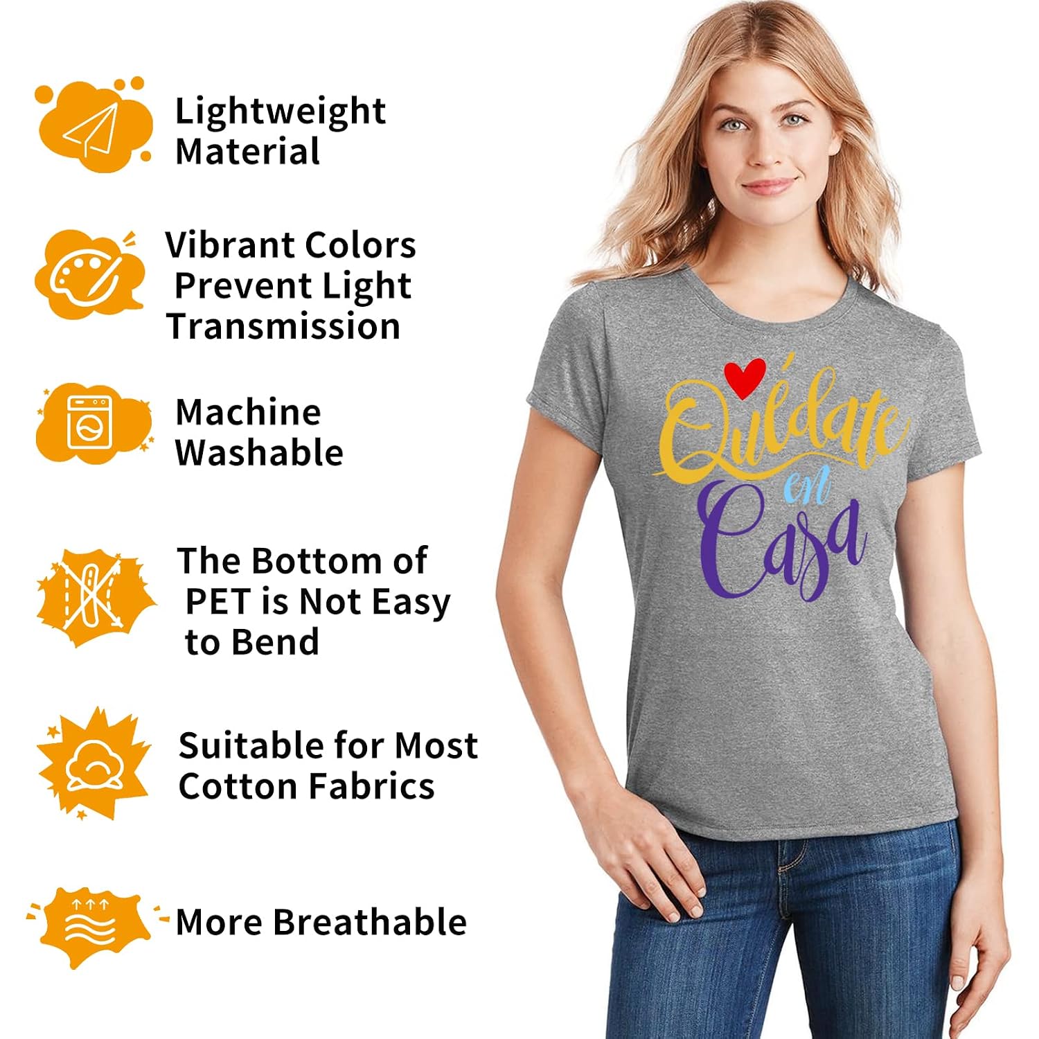 Thumbnail 6 de IModeur 50 Pack Heat Transfer Vinyl Sheets (Including 4 Glitter Colours) 30.5 x 20 cm for Silhouette Cameo