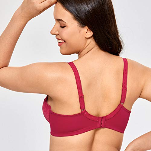 Detalle 1 de DELIMIRA Soutien Gorge Grande Taille Minimiseur Rouge 110D – soutien et confort pour bonnet DD et plus