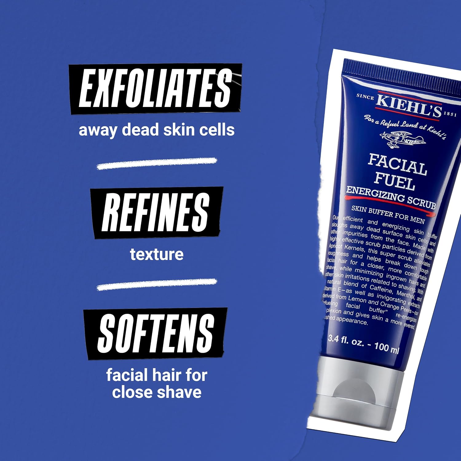 Detalle de Kiehl's S2499703 Facial Fuel Men's Energizing Scrub with Apricot Kernels