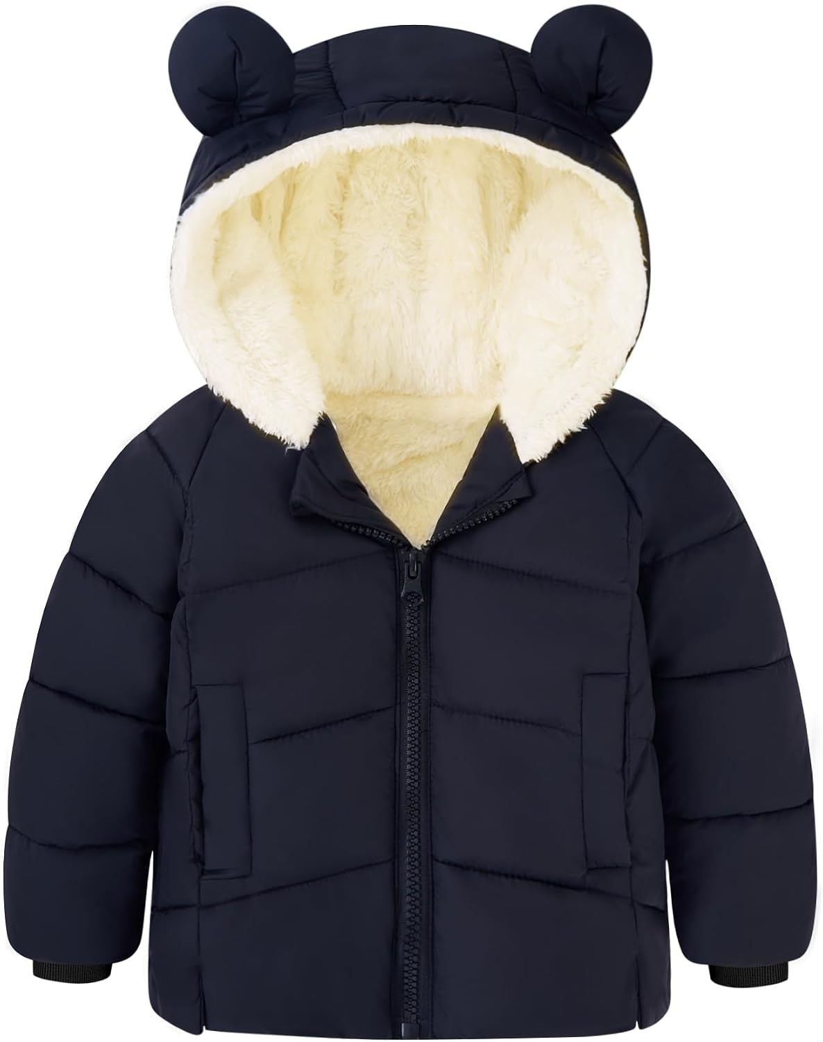 Detalle de Toddler Fleece Jacket with Hood, 6M-5T