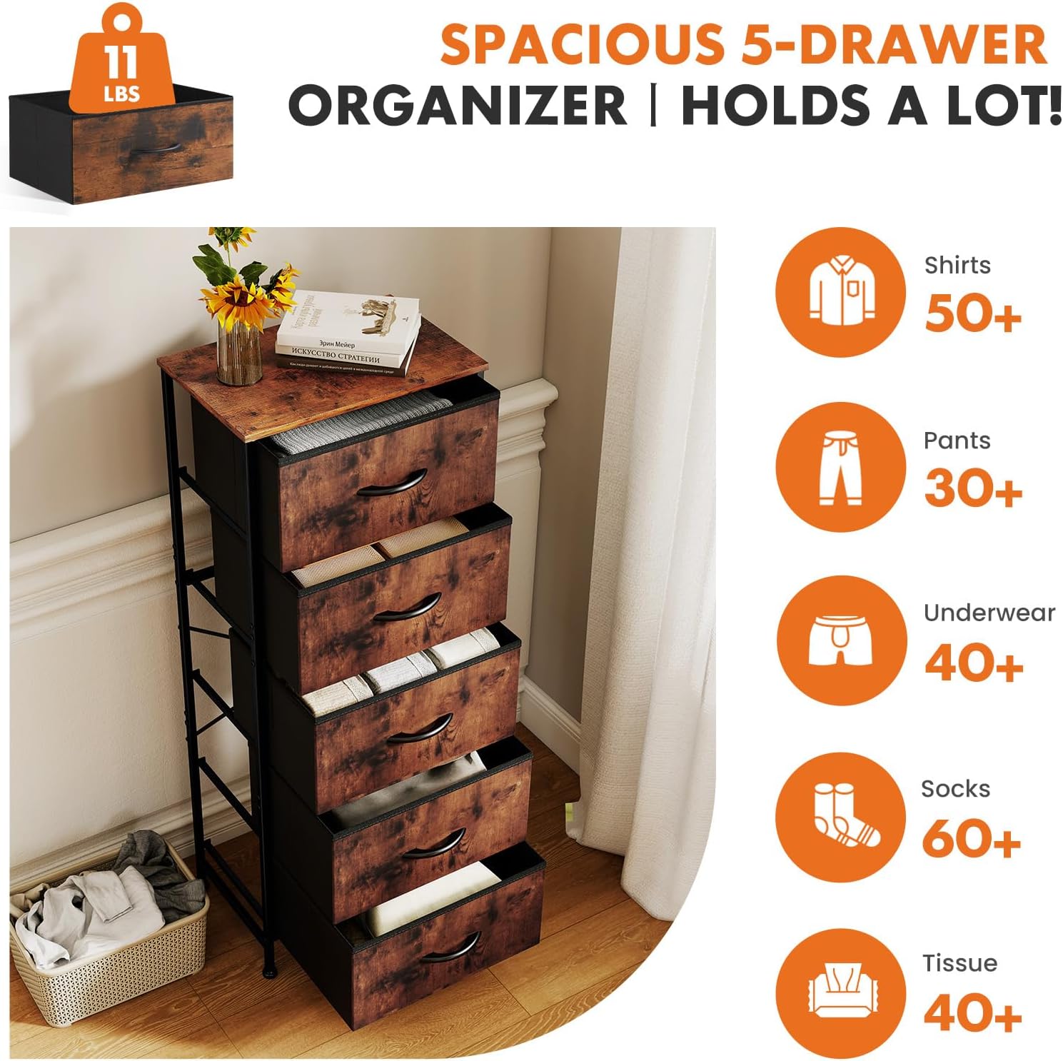 Detalle 2 de Sweetcrispy 5-Drawer Dresser