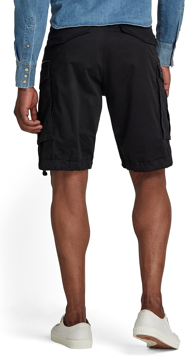 Detalle de G-STAR Herren Rovic Zip Relaxed Shorts – lockerer Bund, hohe Leibhöhe, gerades Bein