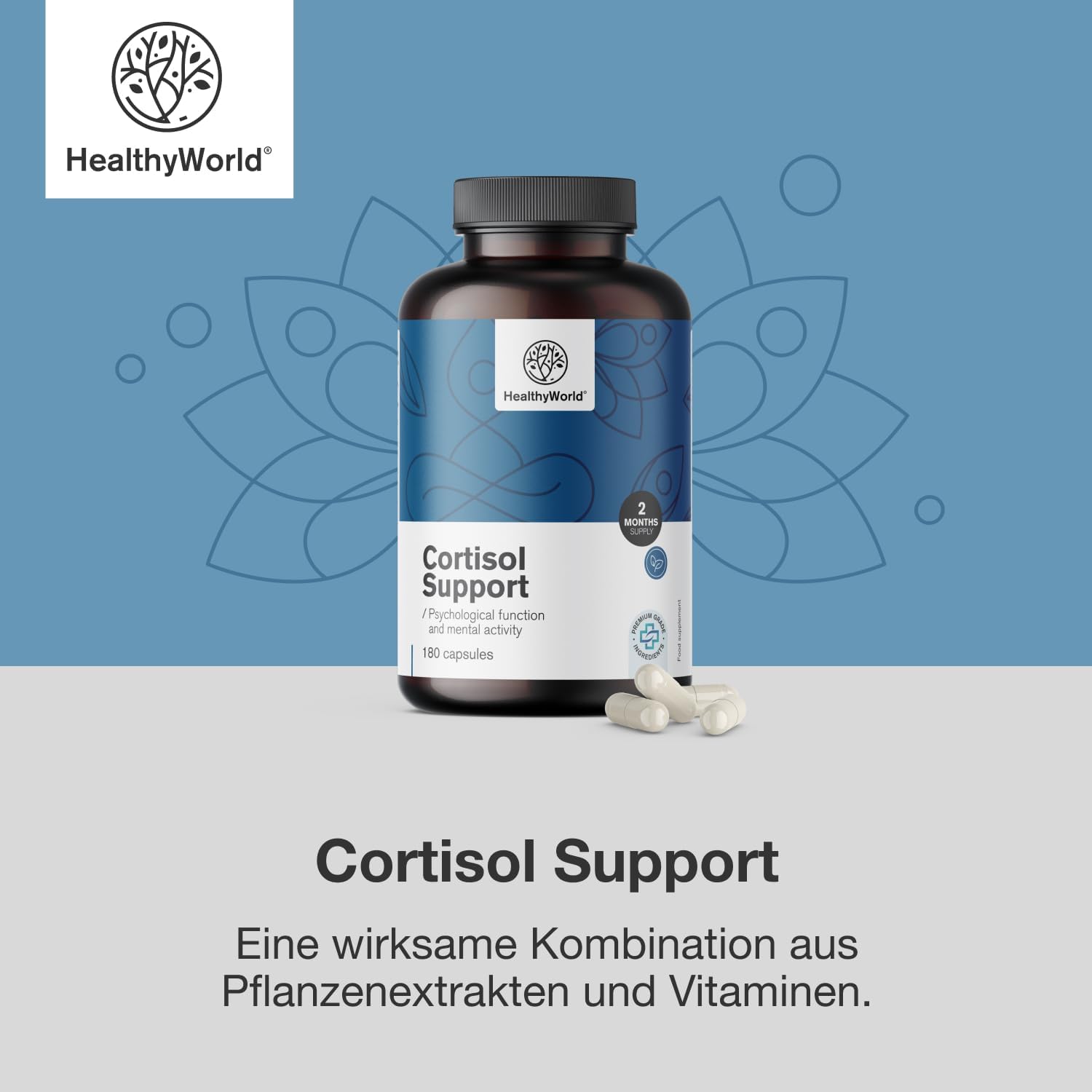 Thumbnail 3 de HealthyWorld Cortisol Support 180 Kapseln 💊