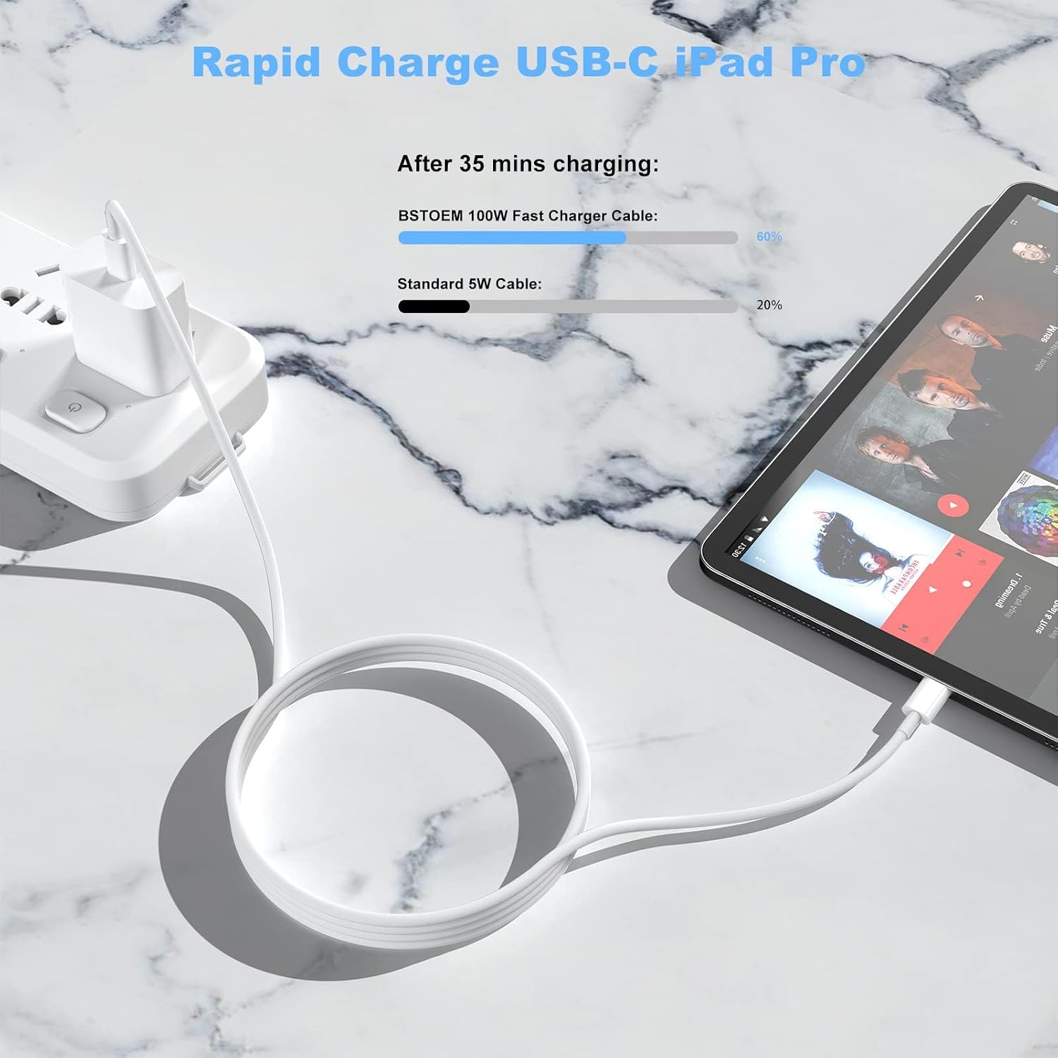 Thumbnail 5 de Apple USB‑C to USB‑C 10ft 100W Fast Charger Cable