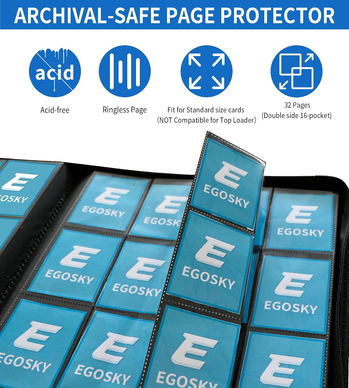 Detalle de EGOSKY Card Binder, 16-Pocket