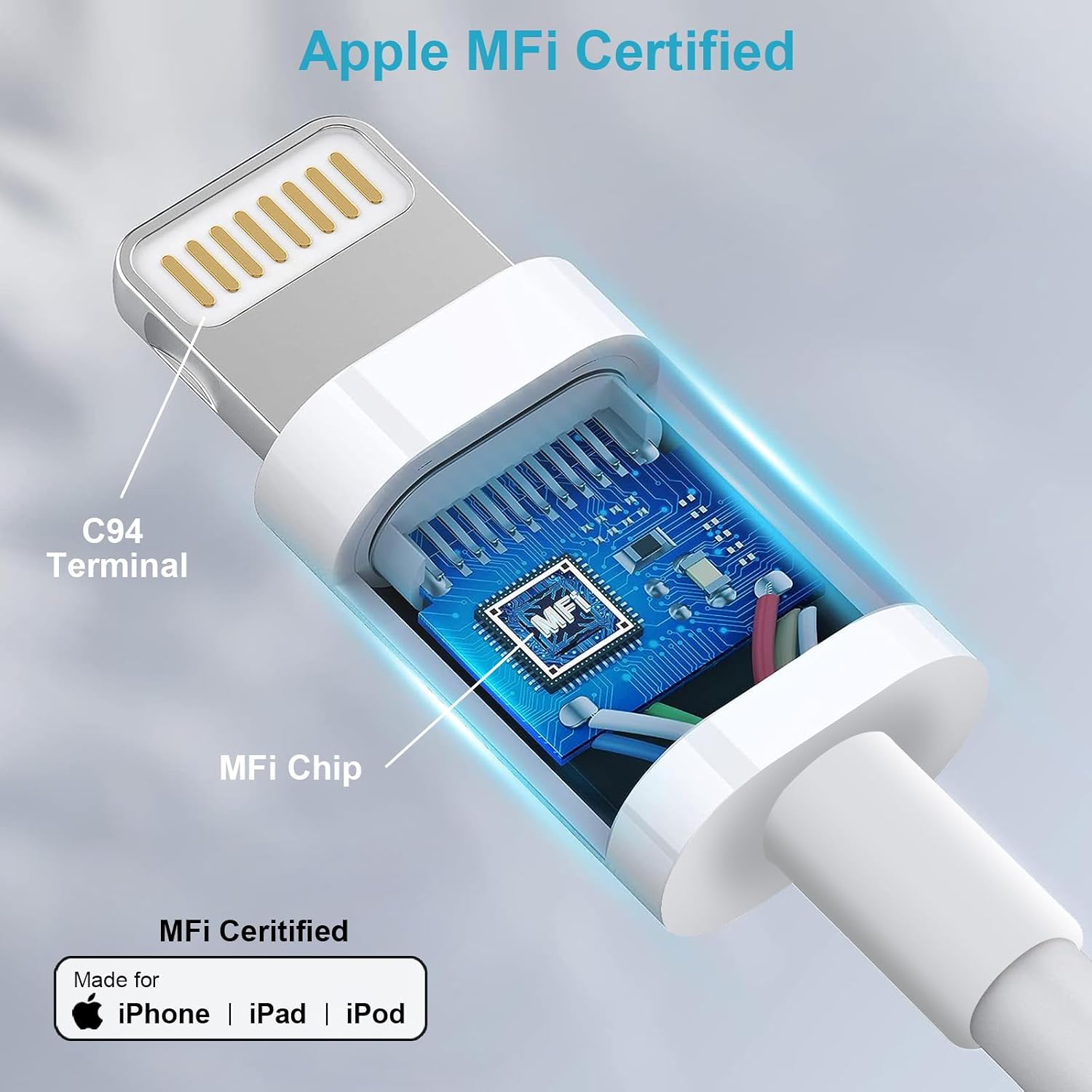 Thumbnail 1 de Cavo iPhone Originale Apple Certificato MFi — 1 m + 2 m (2 pezzi) in Pack