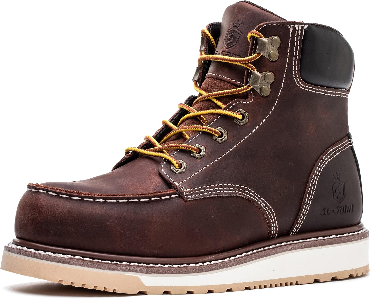 Thumbnail 6 de SL-Saint Bottes de travail imperméables Steel/Soft Moc Toe Classic Goodyear-welted 6'' pour hommes – Marron