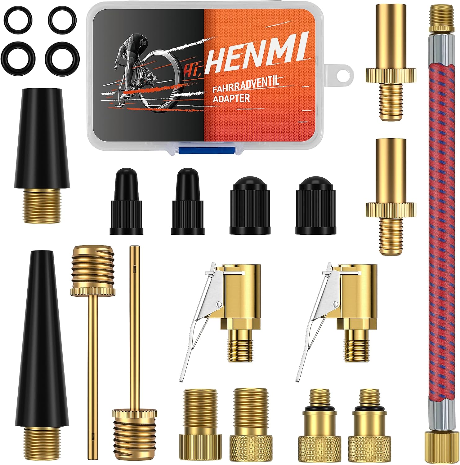 HENMI Fahrradventil Adapter Set – Allround-Ventiladapter-Kit mit Sortierbox